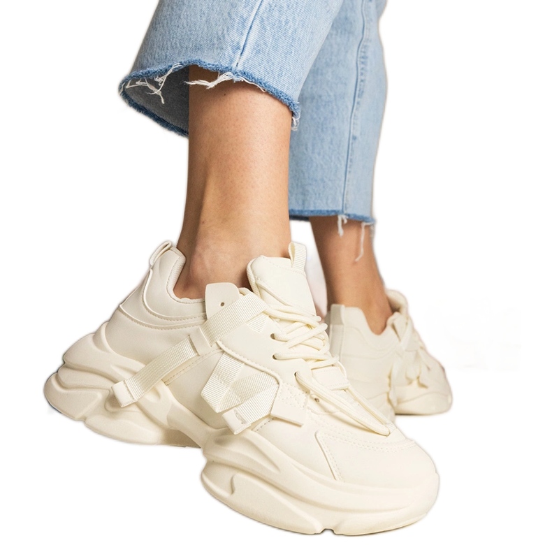 Zapatillas beige deportes masivos femeninos
