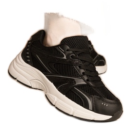 Deportes para mujeres de zapatillas negras con brillo negro
