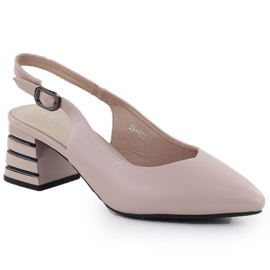 Bombas para mujeres en un tacón decorativo Pink Vinceza 62217 rosa