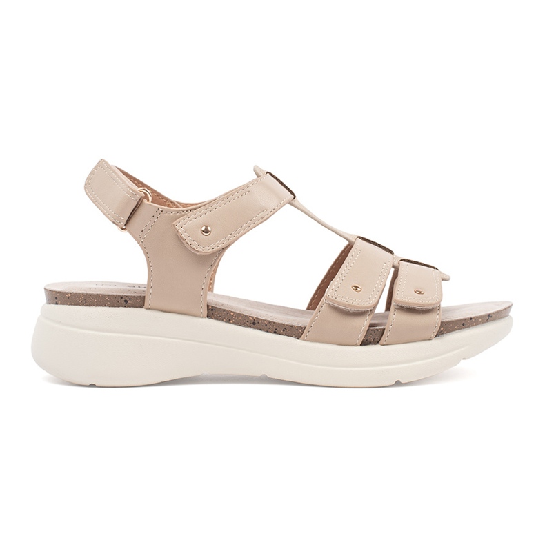 Goodin Cómodas sandalias beige para mujer