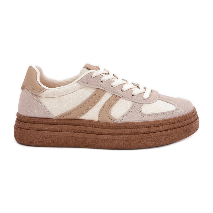 Zapatillas de deporte para mujeres en la plataforma Dark Beige