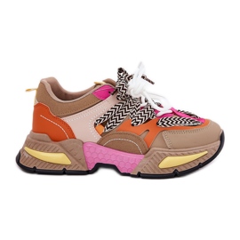 Zapatillas deportivas zapatos deportivos mujeres con doble cordón caqui beige