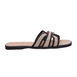 Flip plates de beige-negros para mujeres clásicas