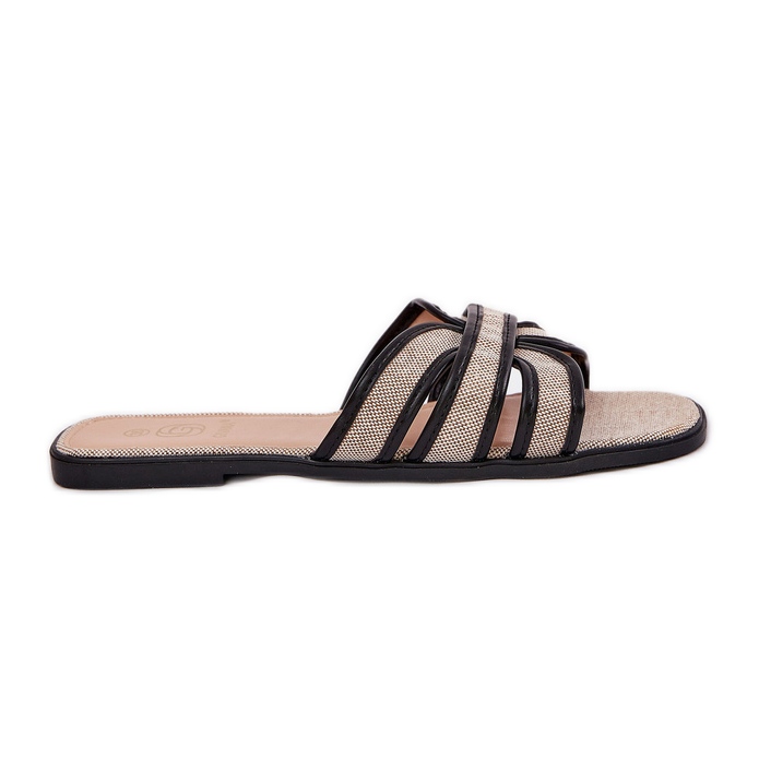 Flip plates de beige-negros para mujeres clásicas