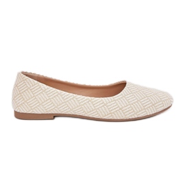 Ballerinas de mujeres planas con brillo dorado