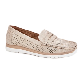 Mocasines para mujeres con plateado de cuero ecológico plata