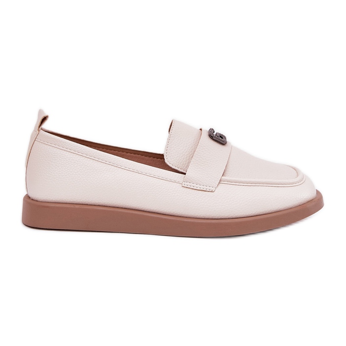 Mocasines de mujer elegantes con un pequeño detalle decorativo de Vinceza 62208 beige