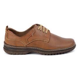 Olivier Zapatos de cuero para hombres casuales 221gt camel marrón