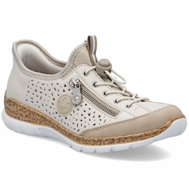 Zapatos para mujeres insertados cómodos beige rieker n42v3-60