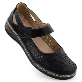 Zapatos para mujeres para velcro negro unisoft 7026