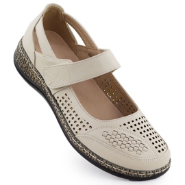 Zapatos para mujeres con beige abierto unisoft 7026