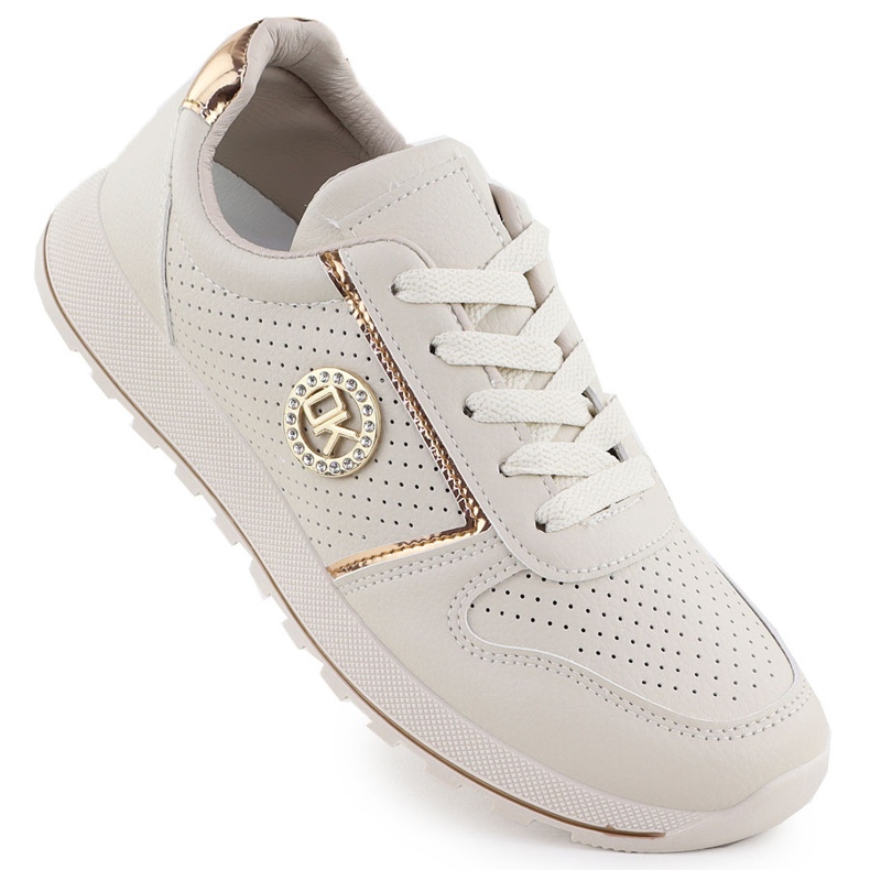 Zapatos deportivos femeninos, beige Potocki Py16342 Zapatos deportivos femeninos, beige Potocki Py16342