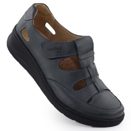 Zapatos de cuero para mujeres en el Helios 437 Graphite Velcro gris
