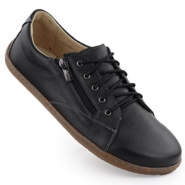 Helios Zapatos de cuero para mujeres descalzo negro
