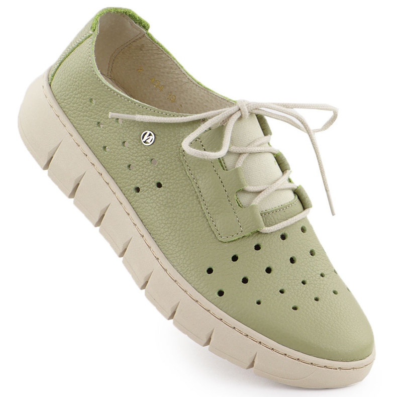 Zapatos de cuero a puertas para mujeres Helios verdes 434 Zapatos de cuero a puertas para mujeres Helios verdes 434