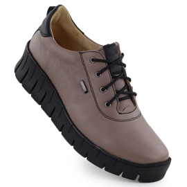 Zapatos de cuero para mujeres para caqui helios 420 marrón