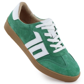 Zapatos deportivos de cuero gamuza verde Vinceza 79517