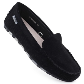 Moccasins zapatos de gamuza para mujeres Potocki WL09301 negro