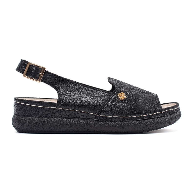 Goodin Sandalias negras con plantilla de piel. negro
