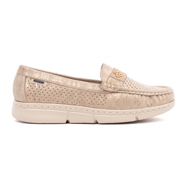 Goodin Mocasines abiertos beige con un elemento dorado
