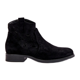 S.Barski Botas de Openwork para mujeres para Black Castle S. Barski Hy42-081 negro S.Barski Botas de Openwork para mujeres para Black Castle S. Barski Hy42-081 negro