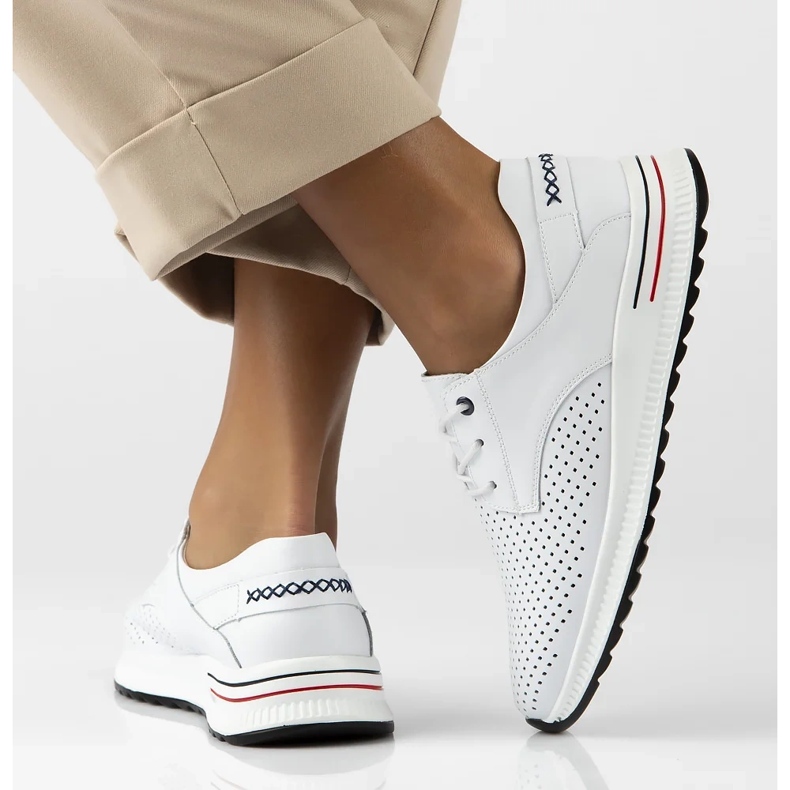 Filippo DP6022/25 zapatillas de cuero blanco