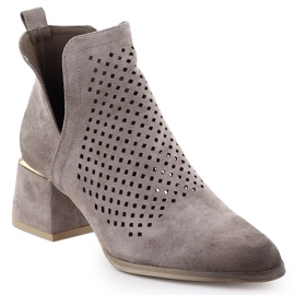 Tacones de gamuza femenina Potocki gris SZ12356 Tacones de gamuza femenina Potocki gris SZ12356