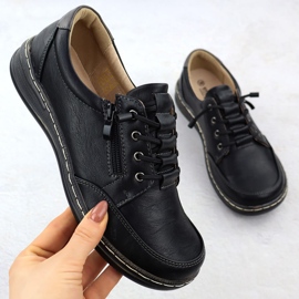 Zapatos para mujeres cómodos negros unisoft 9018