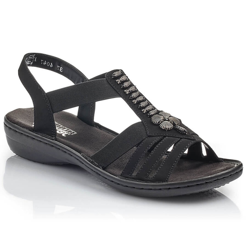 Sandalias de mujeres Roman Black Rieker 60806-00 negro