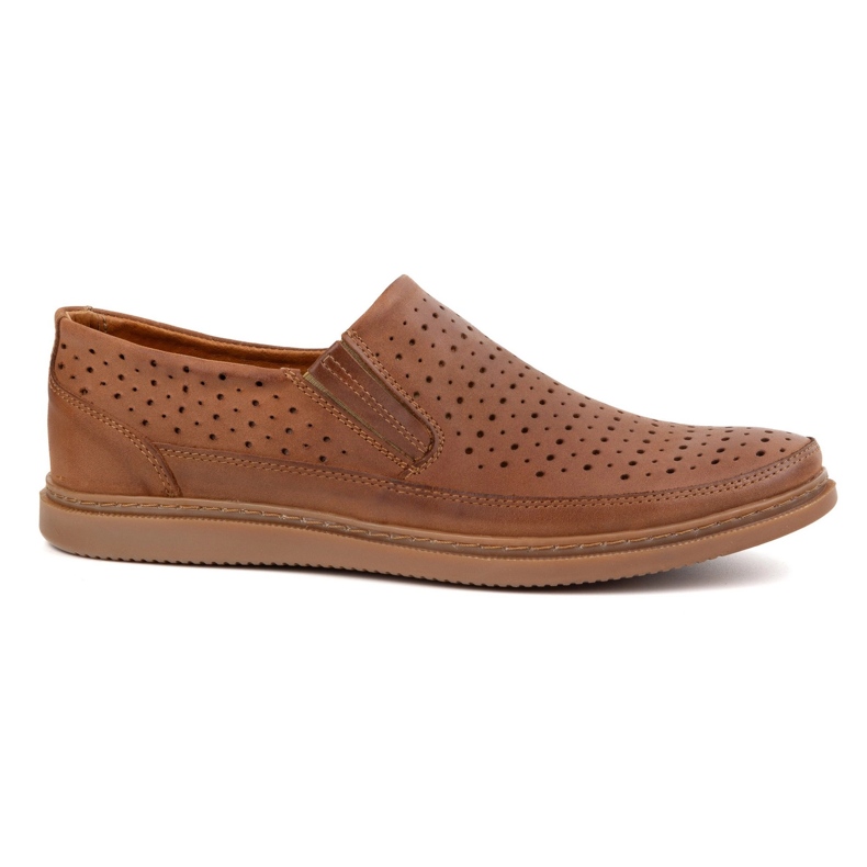 Polbut Zapatos de cuero a puertas 2107L Camel marrón