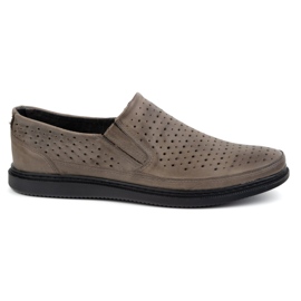 Polbut Zapatos de cuero a puertas para hombres 2107l gris