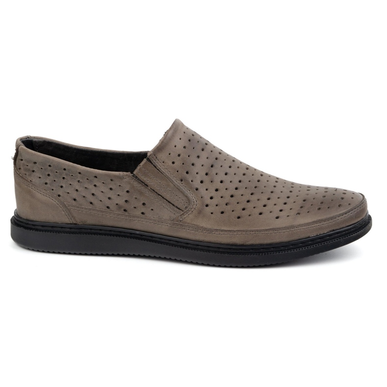 Polbut Zapatos de cuero a puertas para hombres 2107l gris