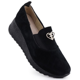 Zapatos de cuero para cuña Black Filippo DP6786 negro