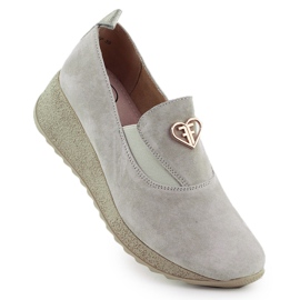 Zapatos de cuero en la cuña Taupe Filippo DP6786 gris