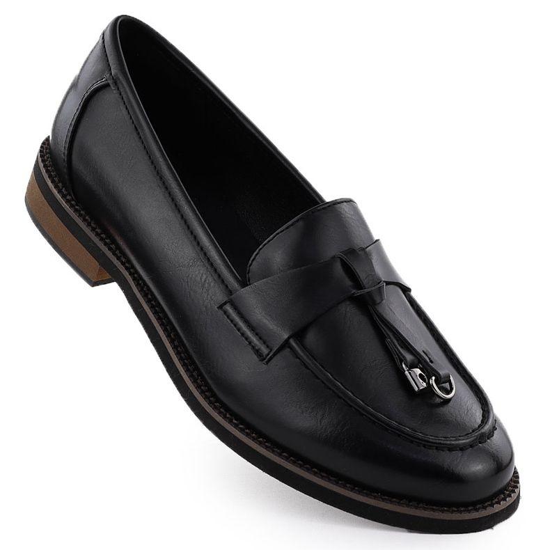 Zapatos mocasines para mujeres Lordy Black Potocki SZ12627 negro Zapatos mocasines para mujeres Lordy Black Potocki SZ12627 negro
