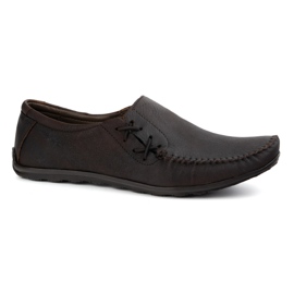 Olivier Zapatos para hombres mocasines de cuero insertados 306 kz marrón