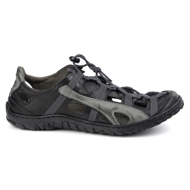 Olivier Zapatos de bicicleta de cuero para hombres 262 kz negro