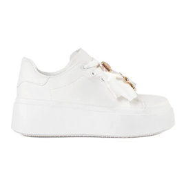 Zapatillas blancas con adiciones doradas blanco Zapatillas blancas con adiciones doradas blanco