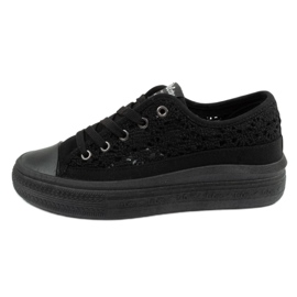 Lee Cooper LCW-23-44-1618L Zapatos de encaje negro zapatillas