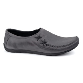 Olivier Zapatos para hombres mocasines de cuero insertado 306 kz gris