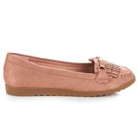 Seastar Mocasines con flecos rosado