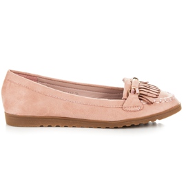 Seastar Mocasines con flecos rosado