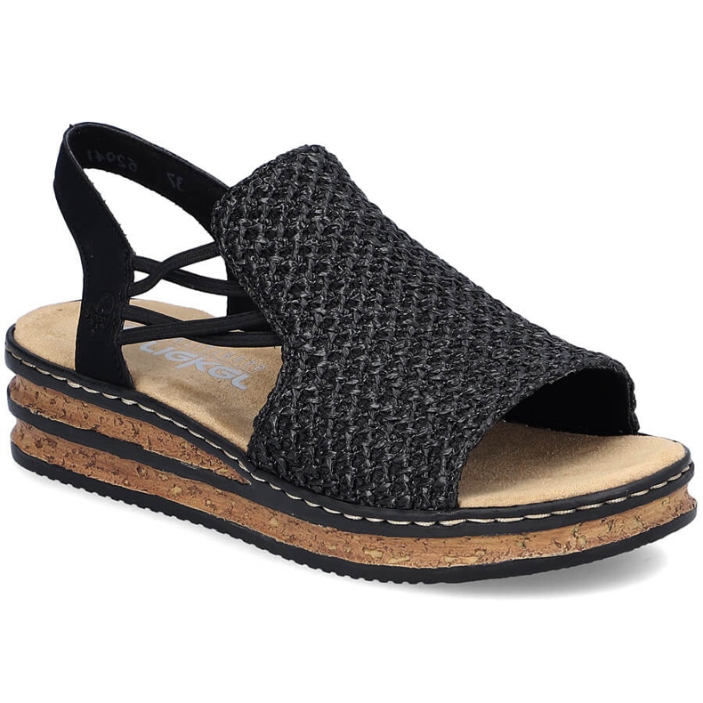 Sandalias de mujeres en Wedgets Black Rieker 62941-00 negro