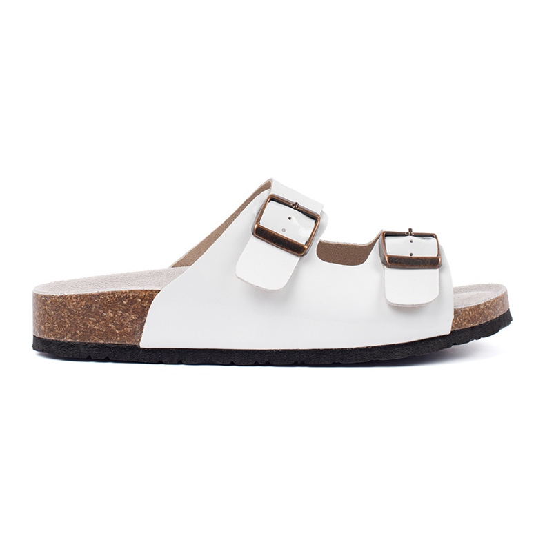Goodin Chanclas blancas sobre una suela plana blanco Goodin Chanclas blancas sobre una suela plana blanco