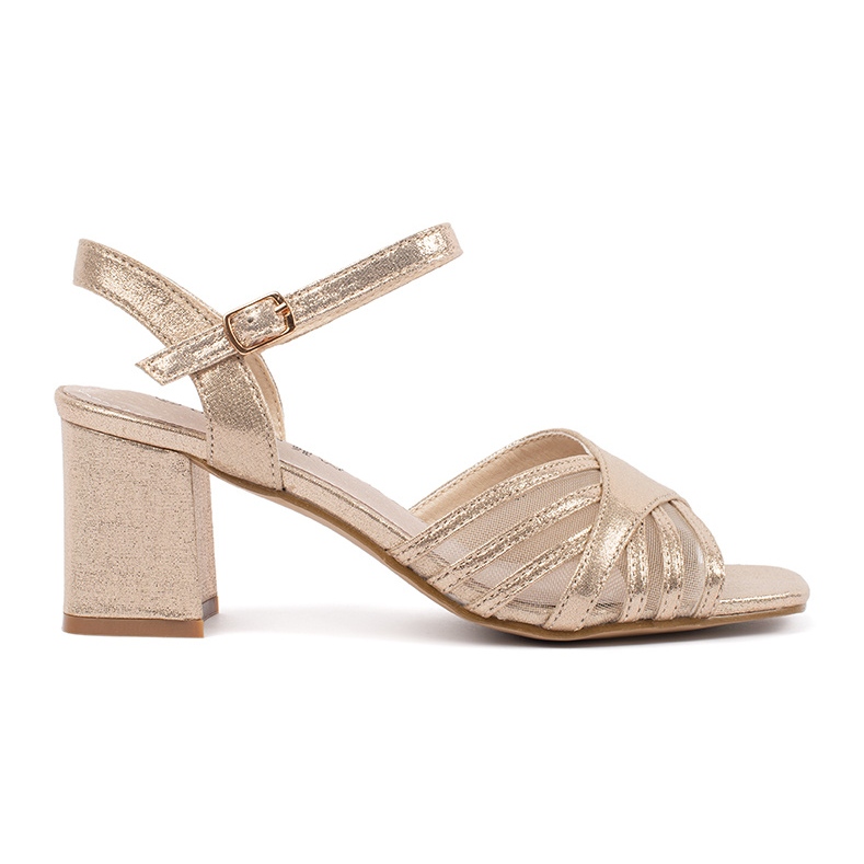 Goodin Sandalias doradas brillantes en el poste. dorado