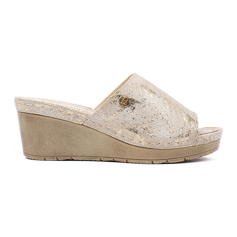 Goodin Flip Flip -Flops para cuñas Taupe dorado