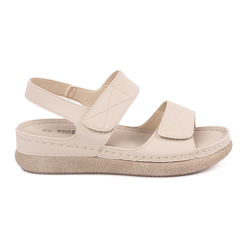 Goodin Sandalias de velcro de mujer beige ligera