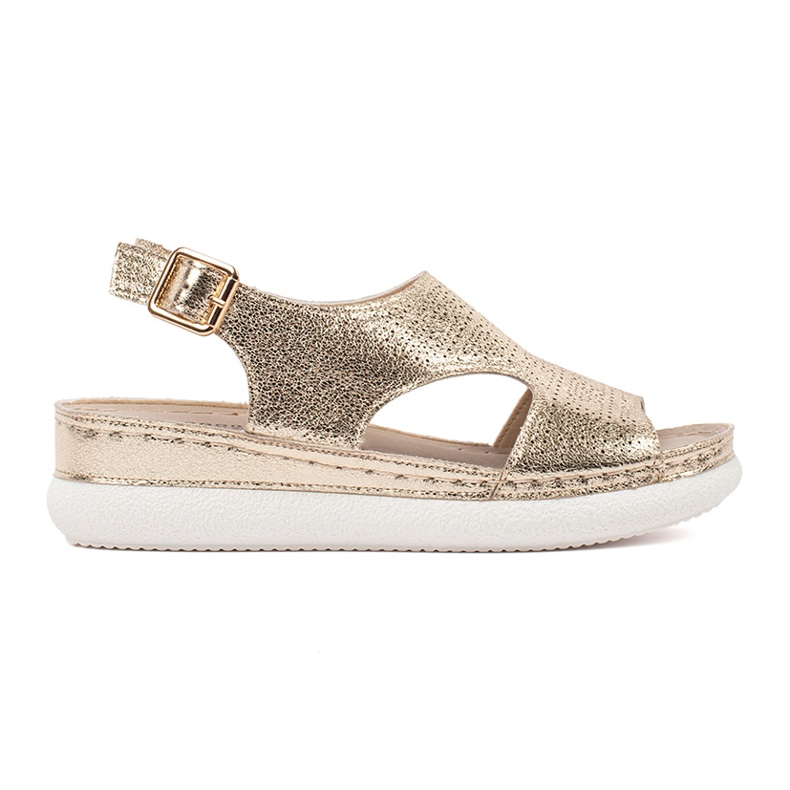 Goodin Sandalias de oro en una plataforma ligera dorado