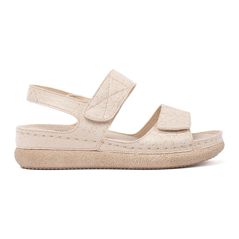 Goodin Sandalias de velcro de mujer beige ligera
