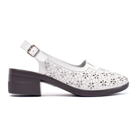 Goodin Sandalias de baja tacón pintadas en blanco